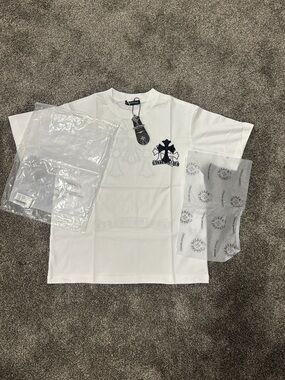 White and black Chrome hearts shirt